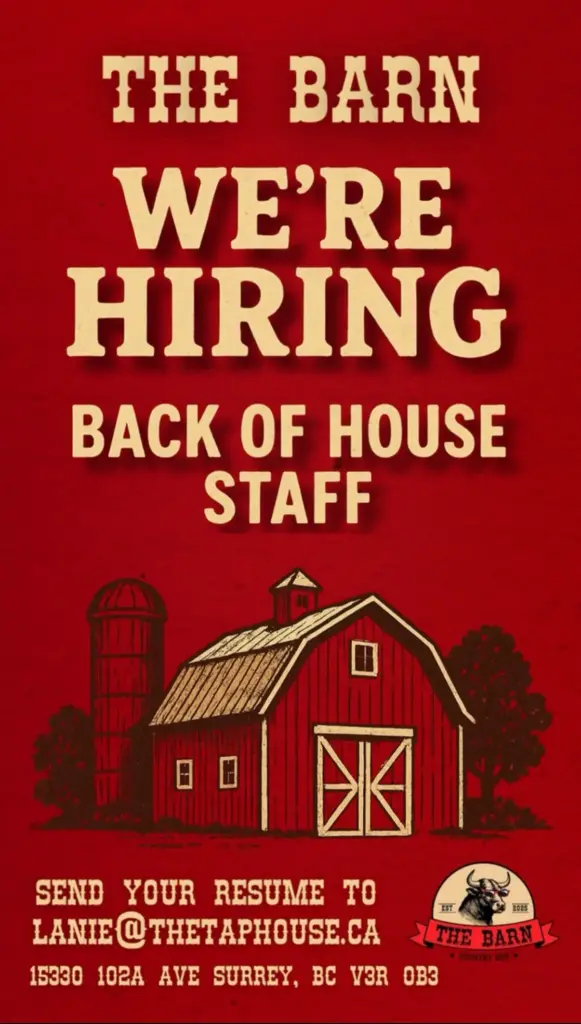 the barn we are hiring